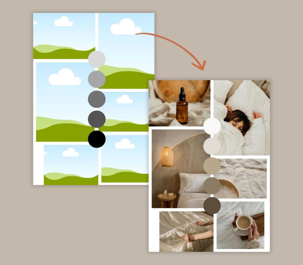 Moodboard template voorbeeld