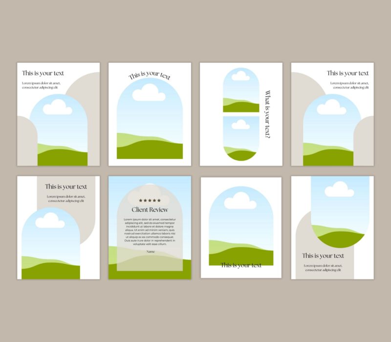 Instagram post template set