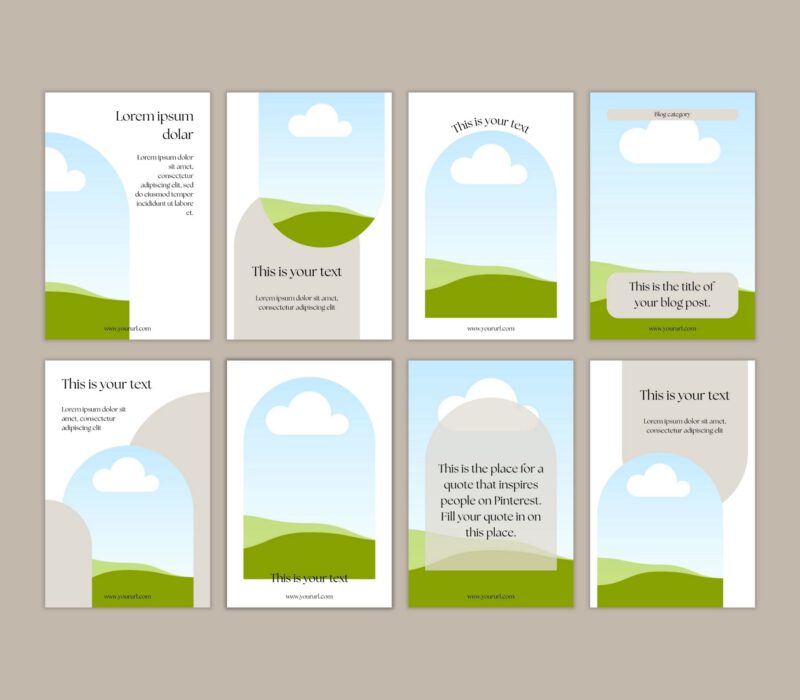 Pinterest template set